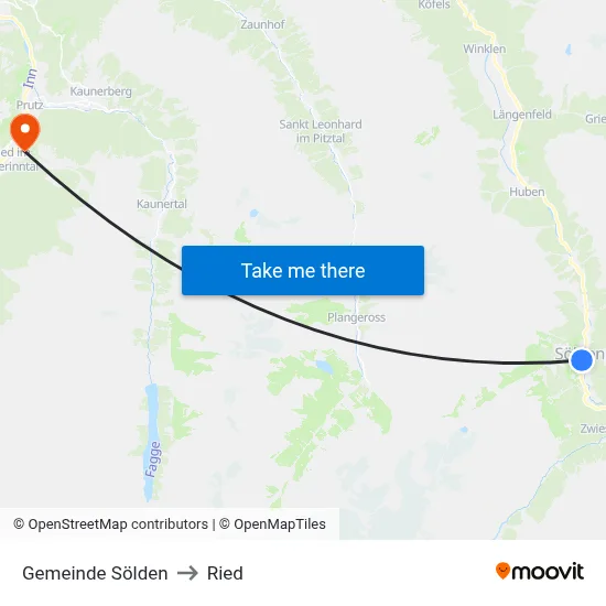 Gemeinde Sölden to Ried map