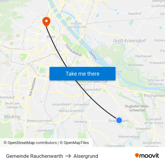 Gemeinde Rauchenwarth to Alsergrund map