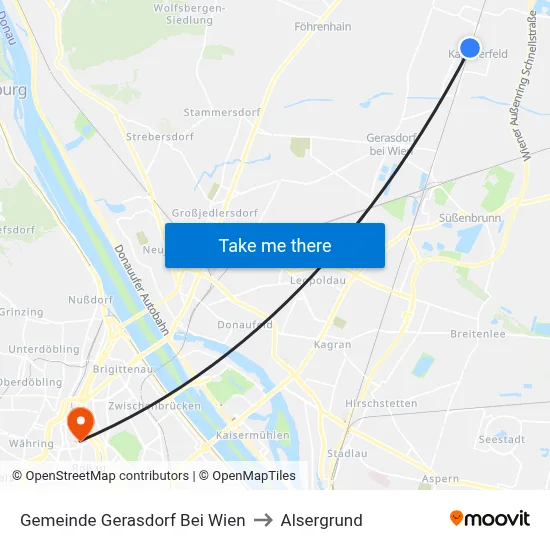 Gemeinde Gerasdorf Bei Wien to Alsergrund map