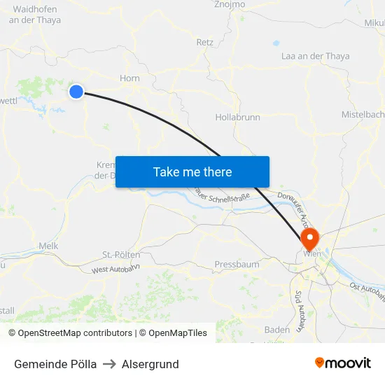 Gemeinde Pölla to Alsergrund map