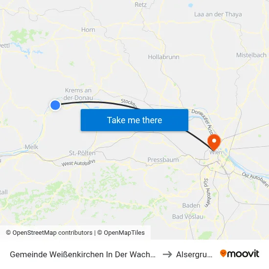 Gemeinde Weißenkirchen In Der Wachau to Alsergrund map