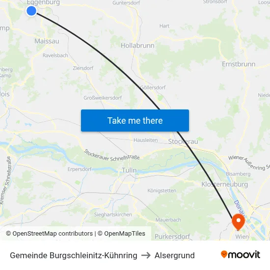 Gemeinde Burgschleinitz-Kühnring to Alsergrund map