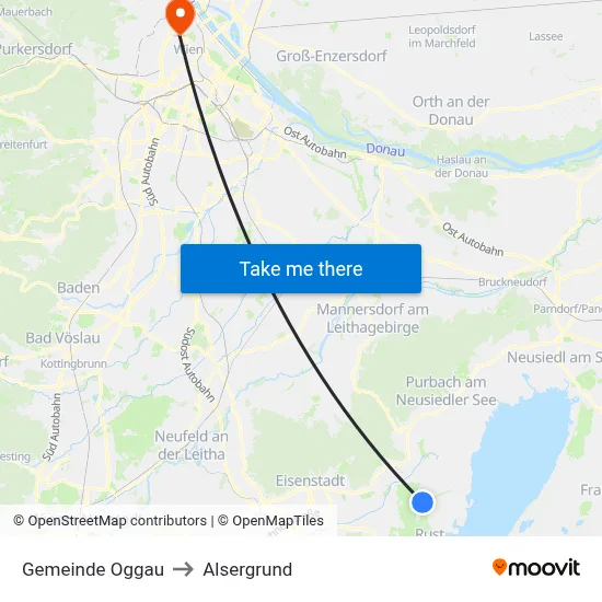 Gemeinde Oggau to Alsergrund map