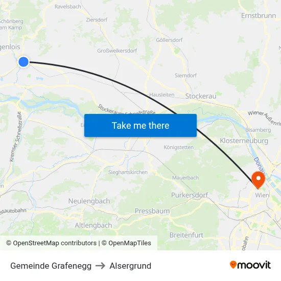 Gemeinde Grafenegg to Alsergrund map