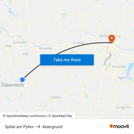 Spital am Pyhrn to Alsergrund map