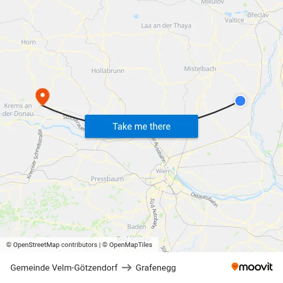 Gemeinde Velm-Götzendorf to Grafenegg map
