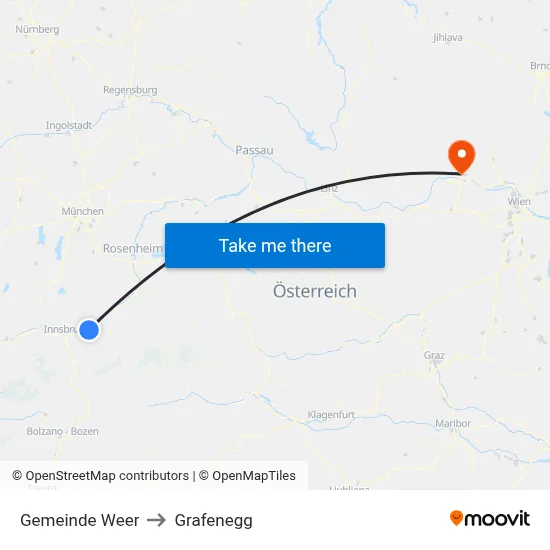 Gemeinde Weer to Grafenegg map