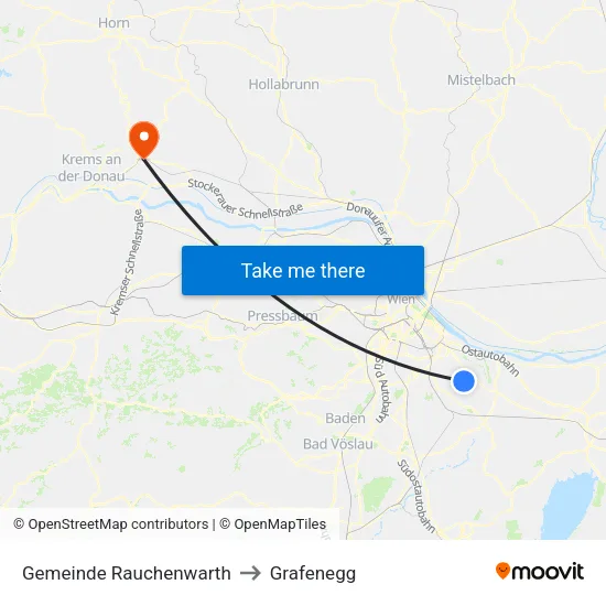 Gemeinde Rauchenwarth to Grafenegg map