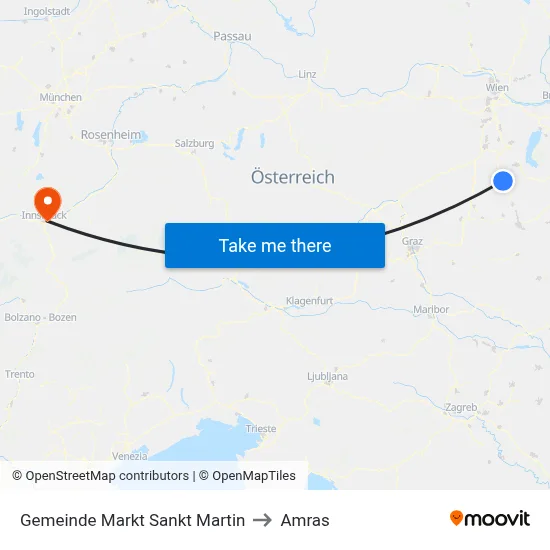 Gemeinde Markt Sankt Martin to Amras map