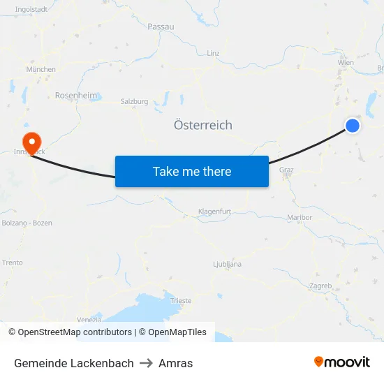 Gemeinde Lackenbach to Amras map