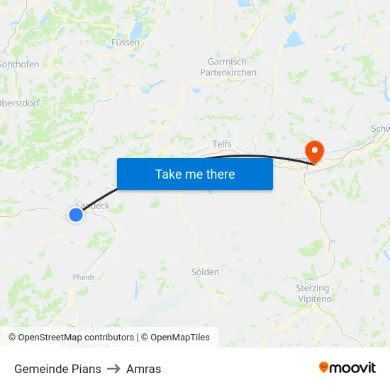 Gemeinde Pians to Amras map