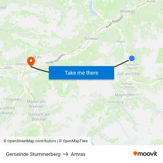 Gemeinde Stummerberg to Amras map