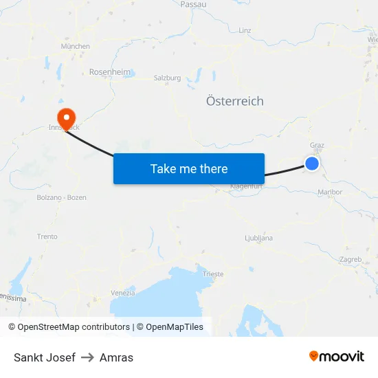 Sankt Josef to Amras map