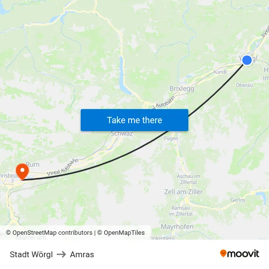 Stadt Wörgl to Amras map