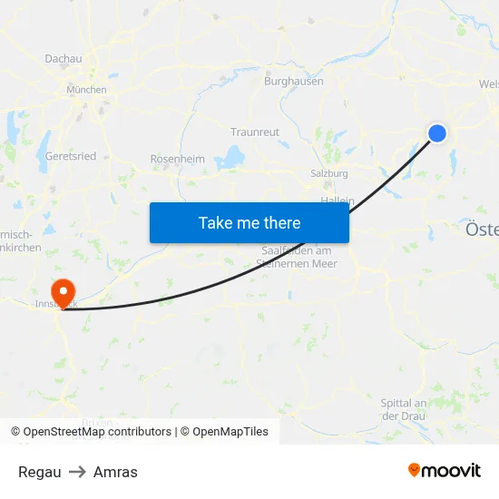 Regau to Amras map