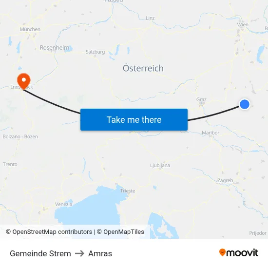 Gemeinde Strem to Amras map