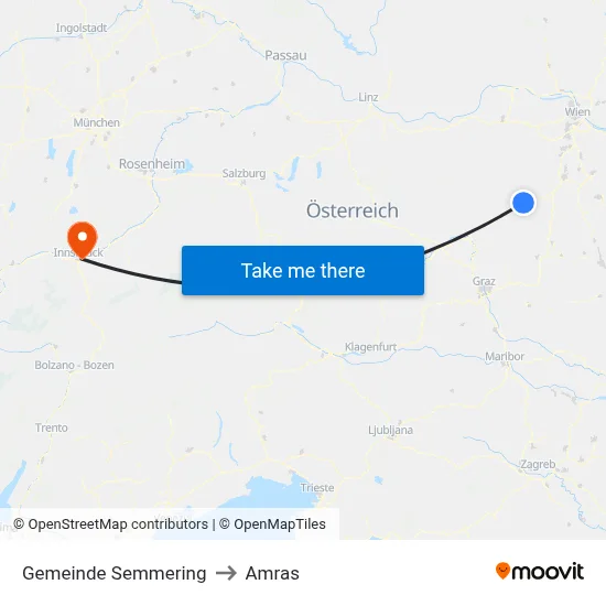 Gemeinde Semmering to Amras map