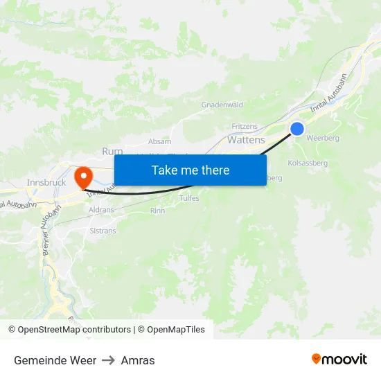 Gemeinde Weer to Amras map