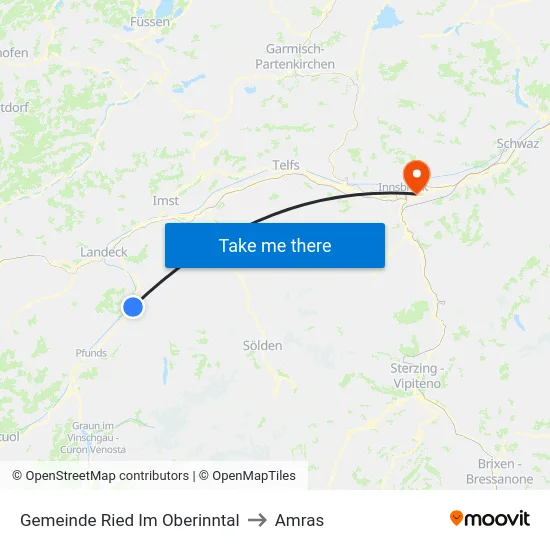 Gemeinde Ried Im Oberinntal to Amras map