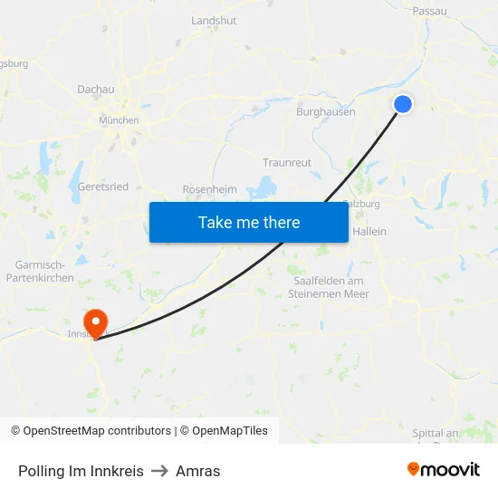 Polling Im Innkreis to Amras map