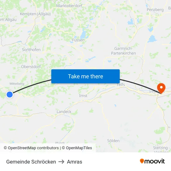 Gemeinde Schröcken to Amras map