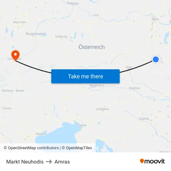 Markt Neuhodis to Amras map