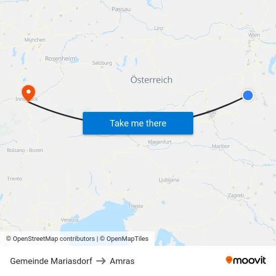 Gemeinde Mariasdorf to Amras map