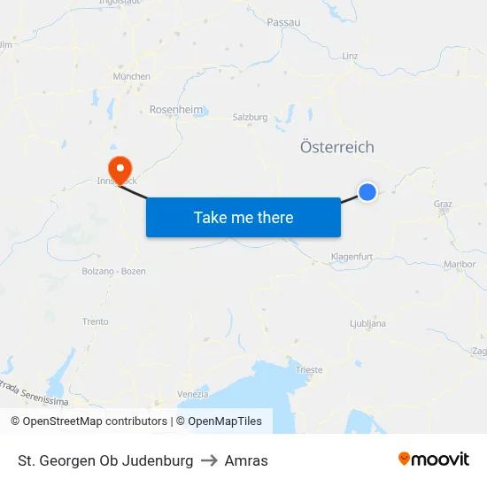 St. Georgen Ob Judenburg to Amras map