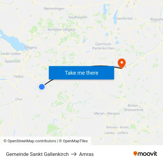 Gemeinde Sankt Gallenkirch to Amras map