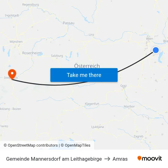 Gemeinde Mannersdorf am Leithagebirge to Amras map