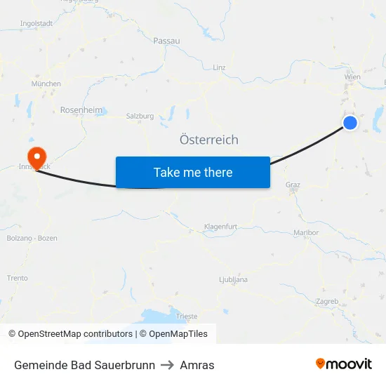 Gemeinde Bad Sauerbrunn to Amras map