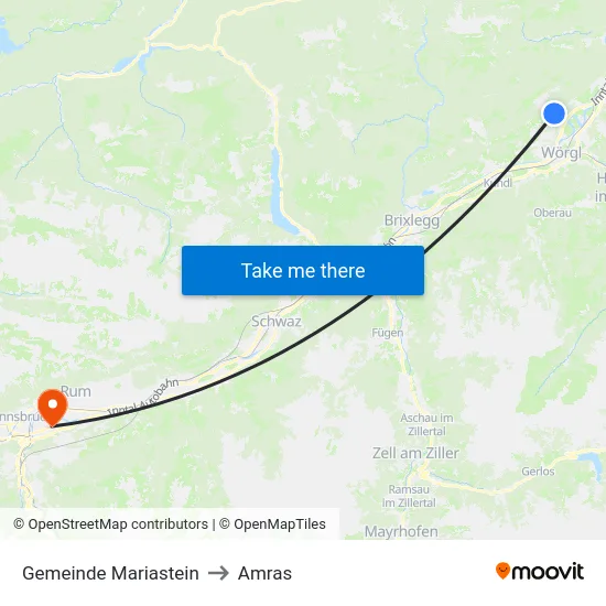 Gemeinde Mariastein to Amras map