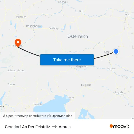 Gersdorf An Der Feistritz to Amras map