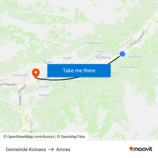 Gemeinde Kolsass to Amras map