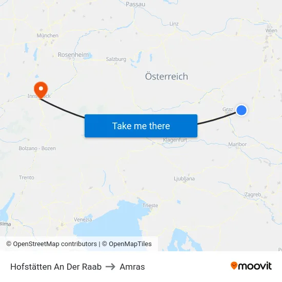 Hofstätten An Der Raab to Amras map