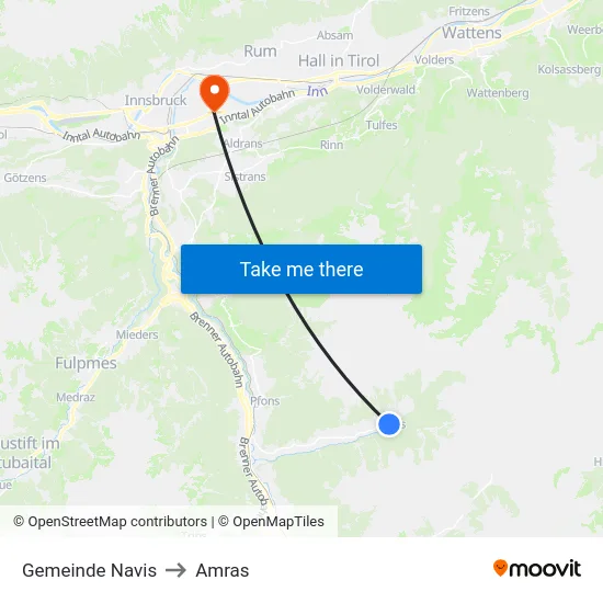 Gemeinde Navis to Amras map