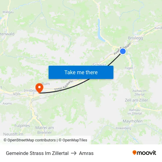 Gemeinde Strass Im Zillertal to Amras map