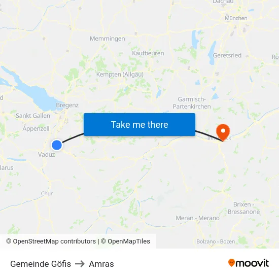 Gemeinde Göfis to Amras map