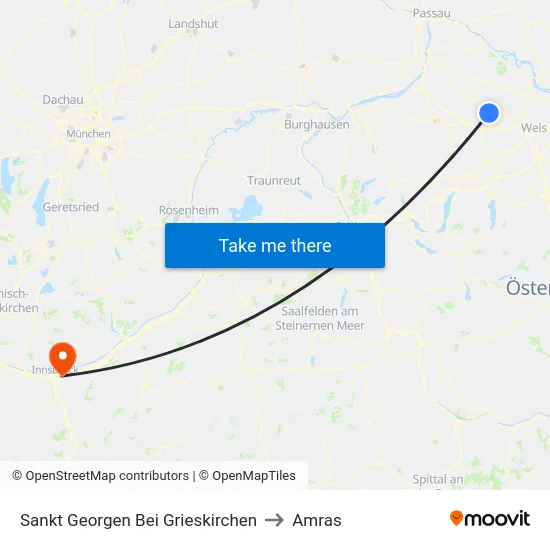 Sankt Georgen Bei Grieskirchen to Amras map