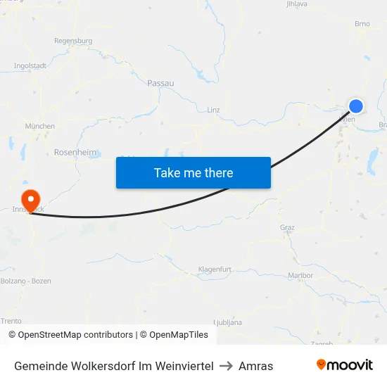 Gemeinde Wolkersdorf Im Weinviertel to Amras map