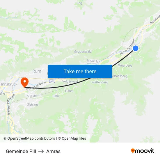 Gemeinde Pill to Amras map
