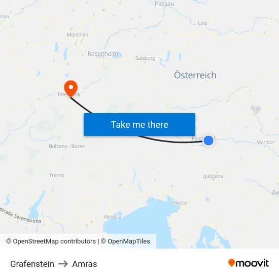 Grafenstein to Amras map