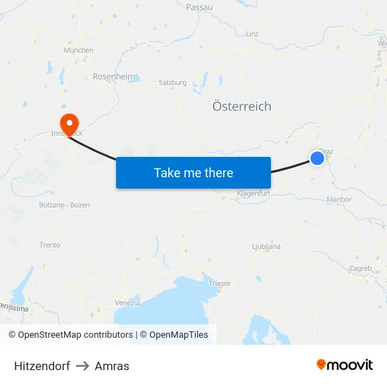 Hitzendorf to Amras map