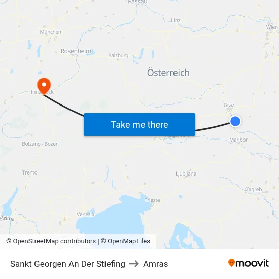 Sankt Georgen An Der Stiefing to Amras map