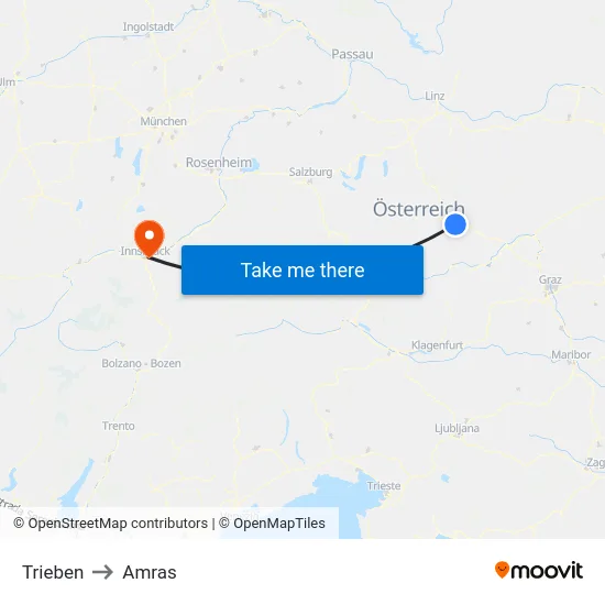 Trieben to Amras map