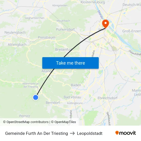 Gemeinde Furth An Der Triesting to Leopoldstadt map