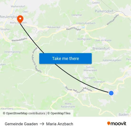 Gemeinde Gaaden to Maria Anzbach map