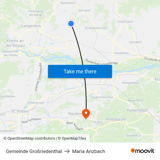 Gemeinde Großriedenthal to Maria Anzbach map