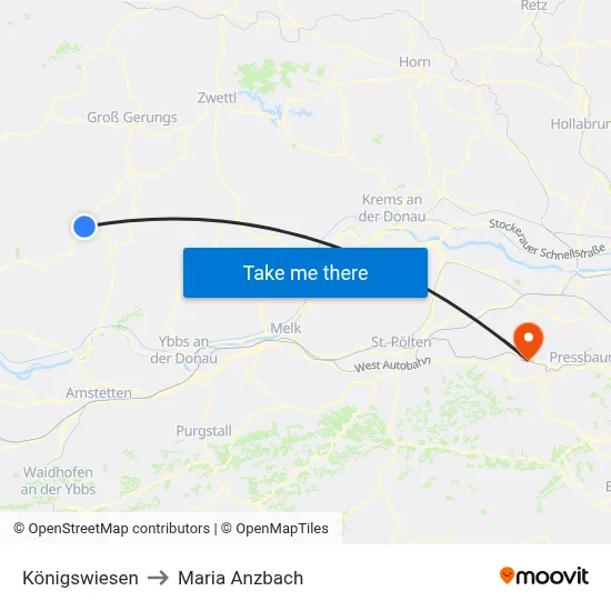 Königswiesen to Maria Anzbach map