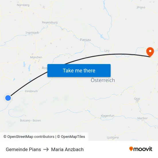 Gemeinde Pians to Maria Anzbach map